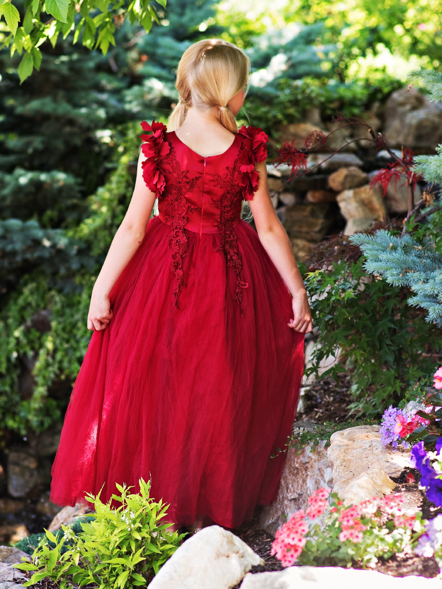 Ruby Red Flower Girl Dresses